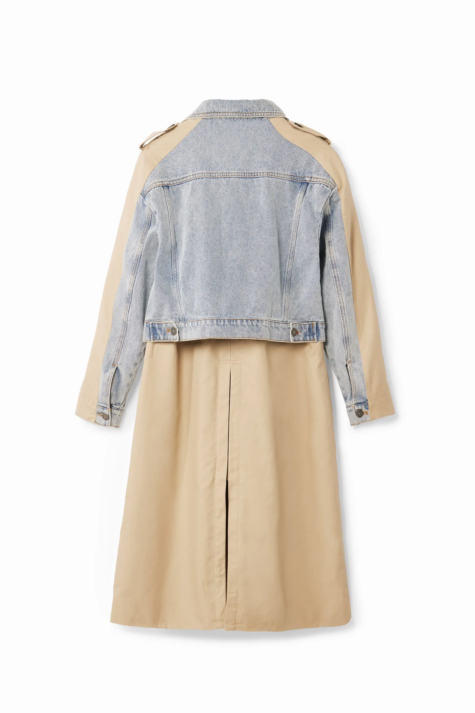 Desigual Riga Beige & Denim Trench Coat Jacket 24WWEWBU