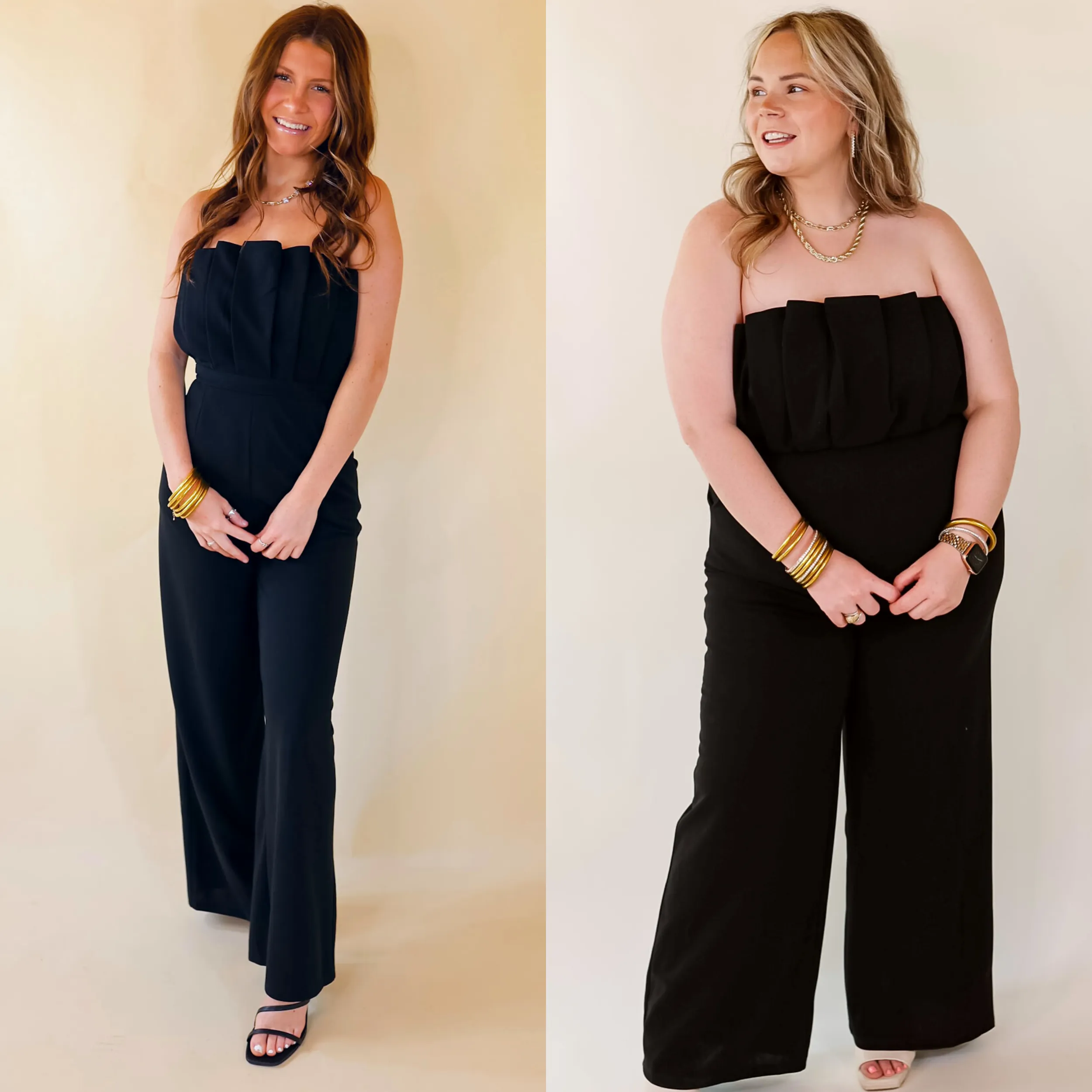 Do It With Pizazz Strapless Jumpsuit in Black