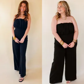 Do It With Pizazz Strapless Jumpsuit in Black