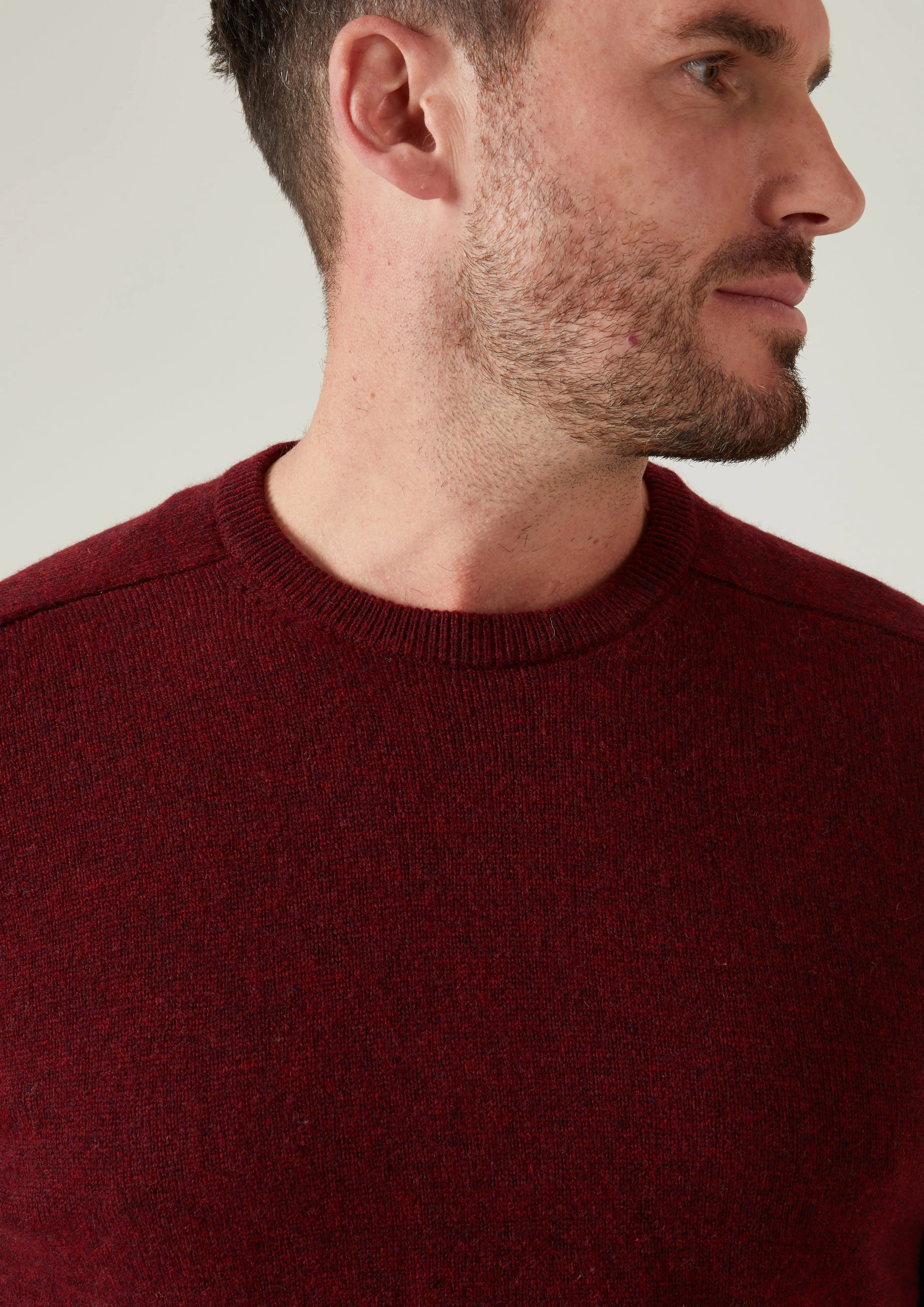 Dorset Men's Lambswool Jumper in Red Velvet - Classic Fit