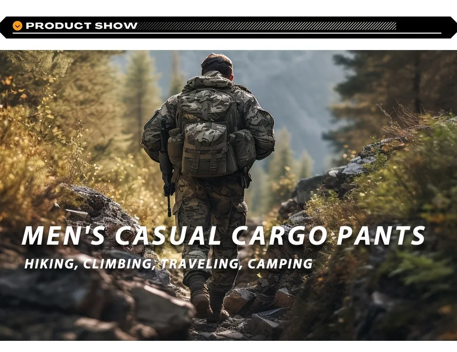[Durable Cotton Cargo Pants] AKARMY Cargo Pants Camo Pants for Men - Durable Cotton Fabric, Multi-Pockets, Perfect for Hiking, Camping, and Work (No Belt)