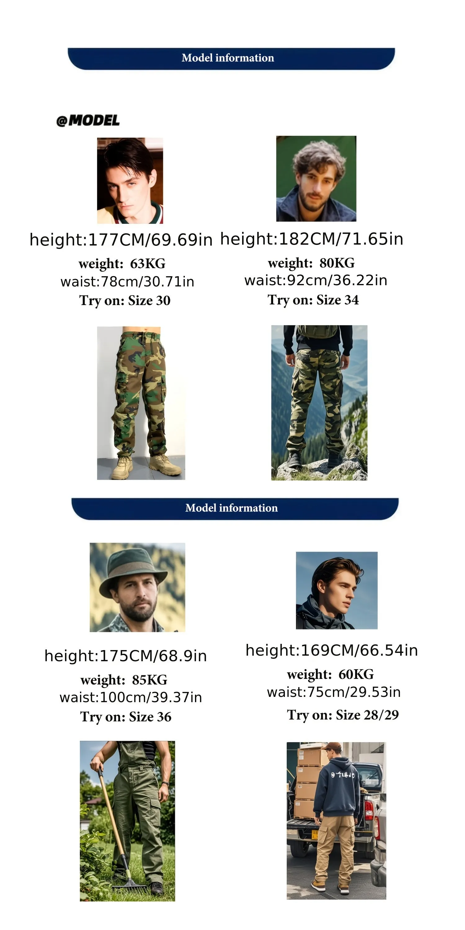 [Durable Cotton Cargo Pants] AKARMY Cargo Pants Camo Pants for Men - Durable Cotton Fabric, Multi-Pockets, Perfect for Hiking, Camping, and Work (No Belt)