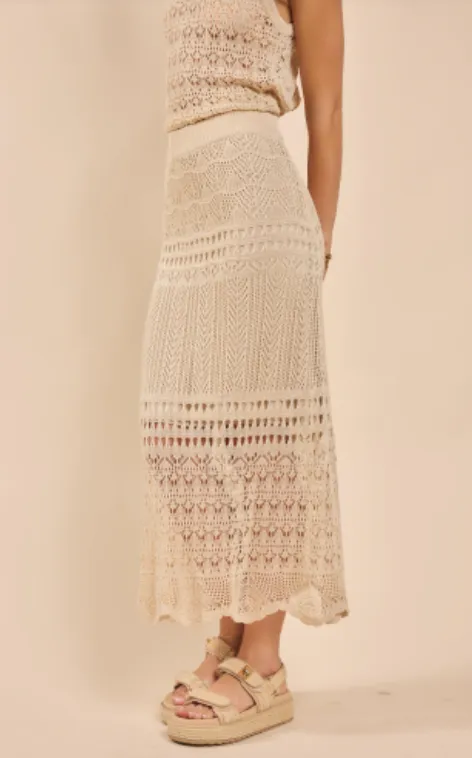 DYA CROCHET KNIT MIDI SKIRT
