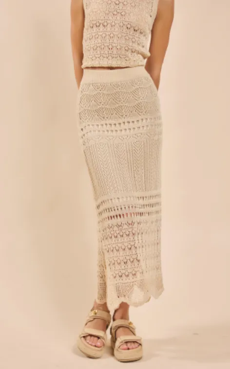 DYA CROCHET KNIT MIDI SKIRT