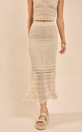 DYA CROCHET KNIT MIDI SKIRT