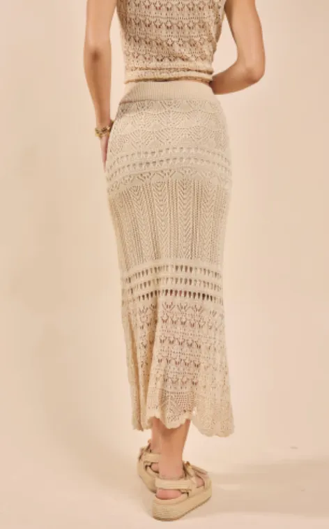 DYA CROCHET KNIT MIDI SKIRT