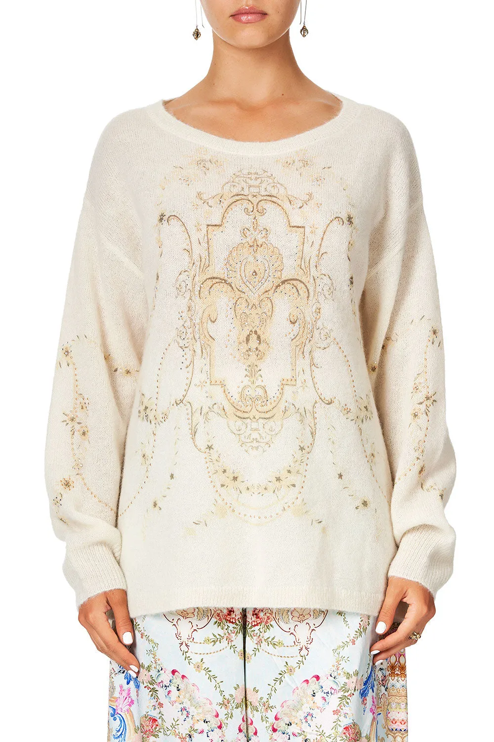 EMBELLISHED KNIT IVORY