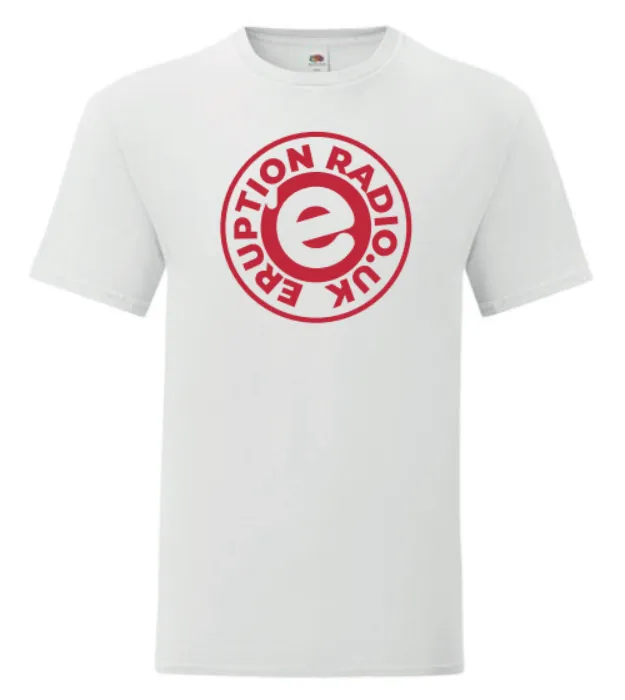 Eruption Original Logo Tee - WHITE with red and white logo