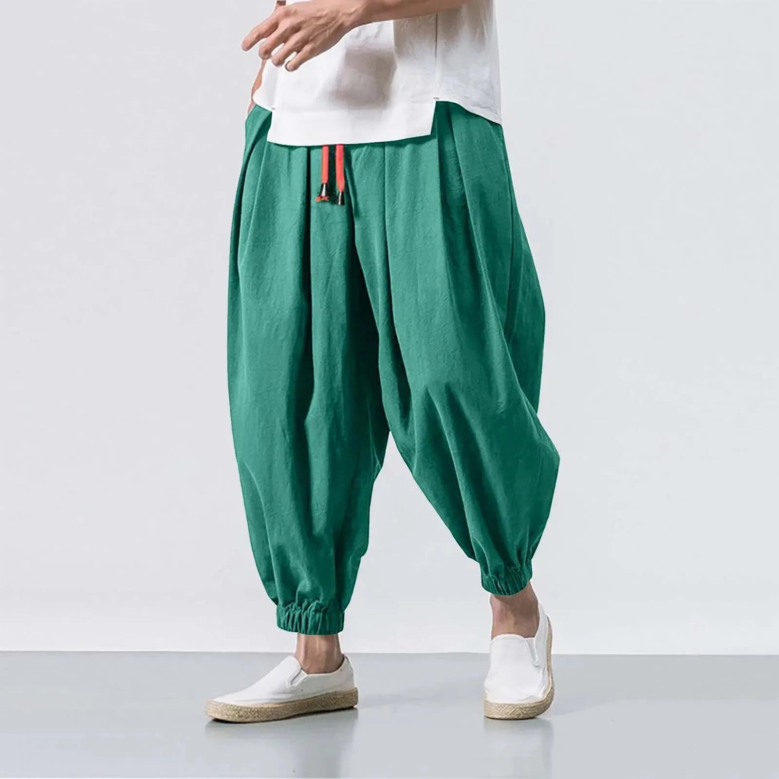 Fashion Harem Pants Men Hiphop Baggy Wide Leg Pants Streetwear Oversized Casual Sweatpants Harajuku Japanese Trousers Male 2025