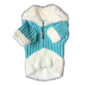 Faux Fur Collar Vest - Teal