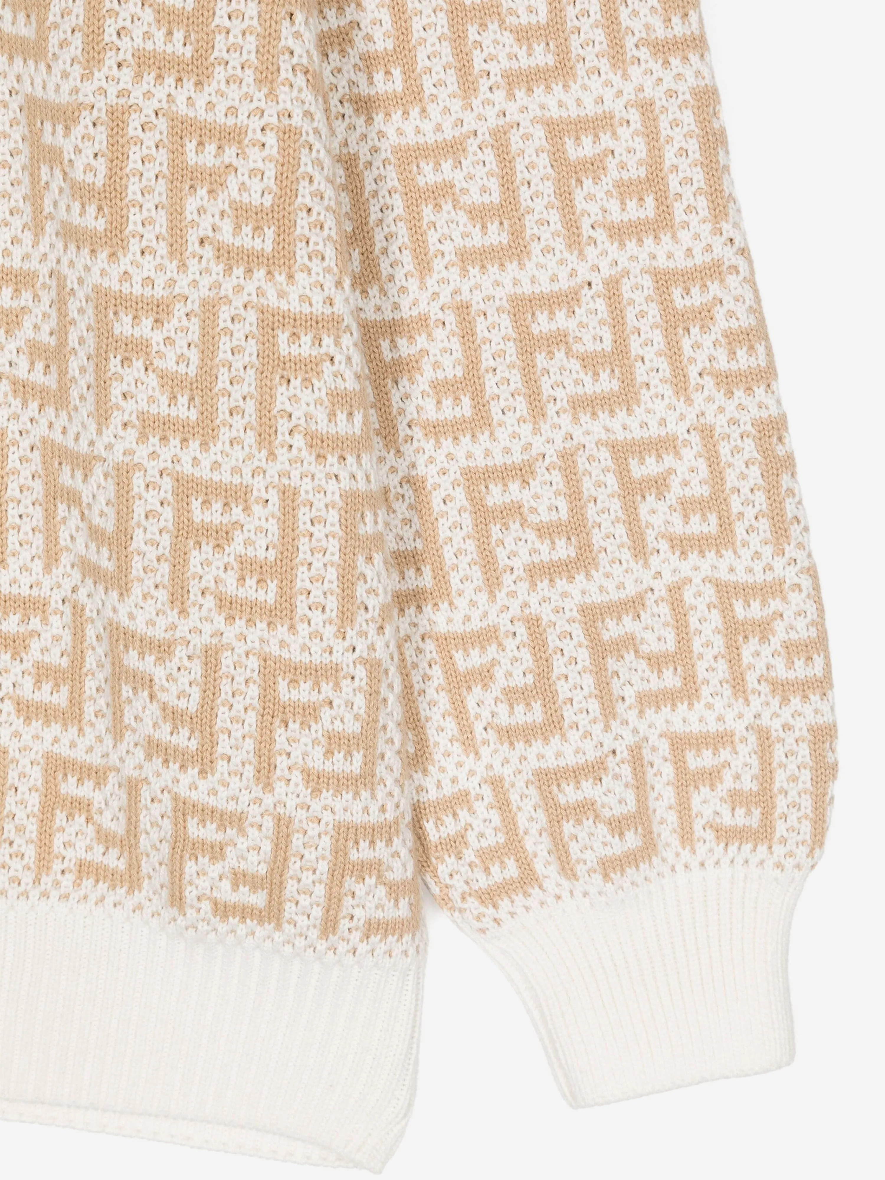 Fendi Kids FF Logo Jumper In Beige