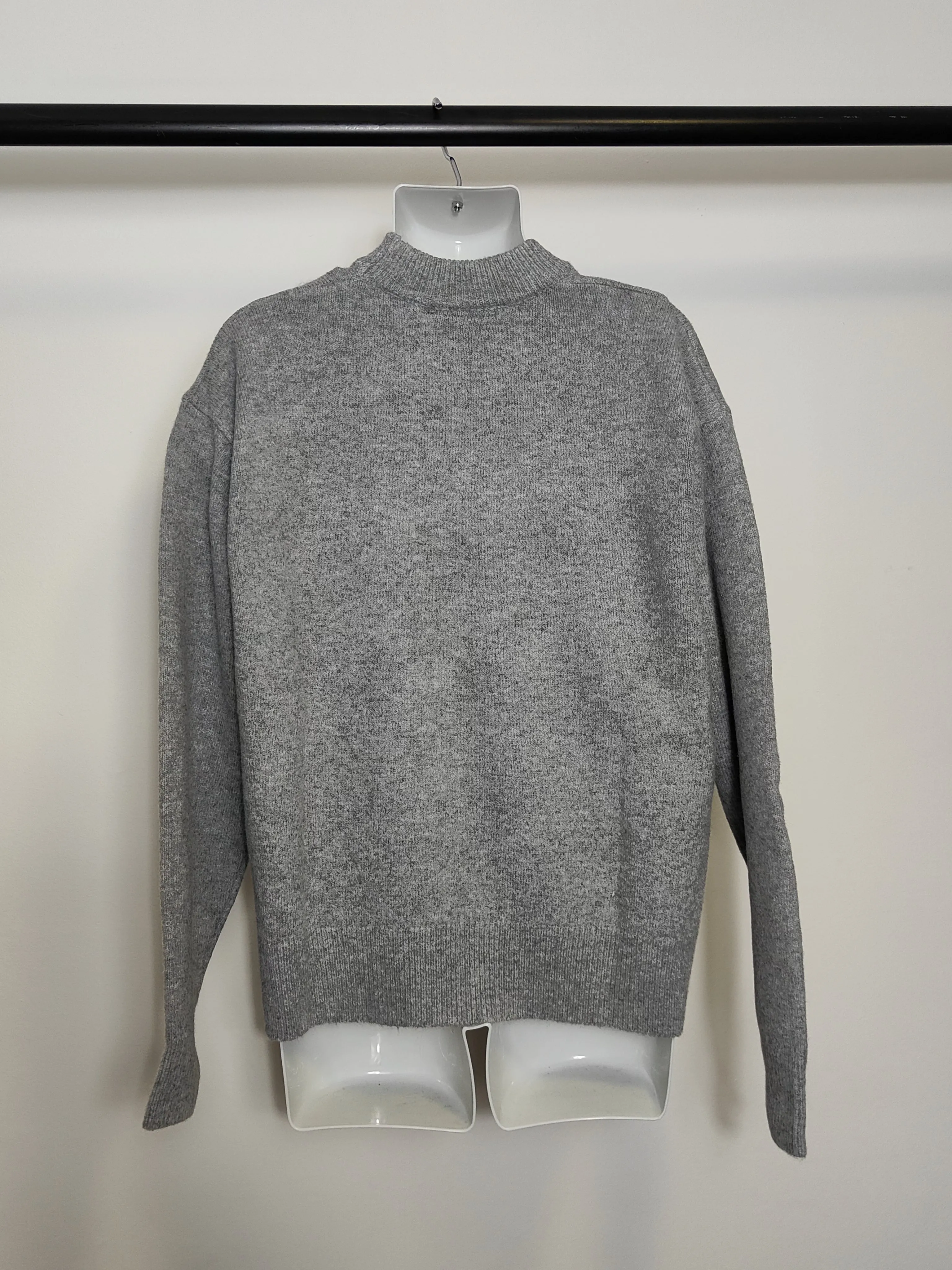 Fluffy Knit Emblem Crew Tracksuit Set Sweatshirt and Joggers