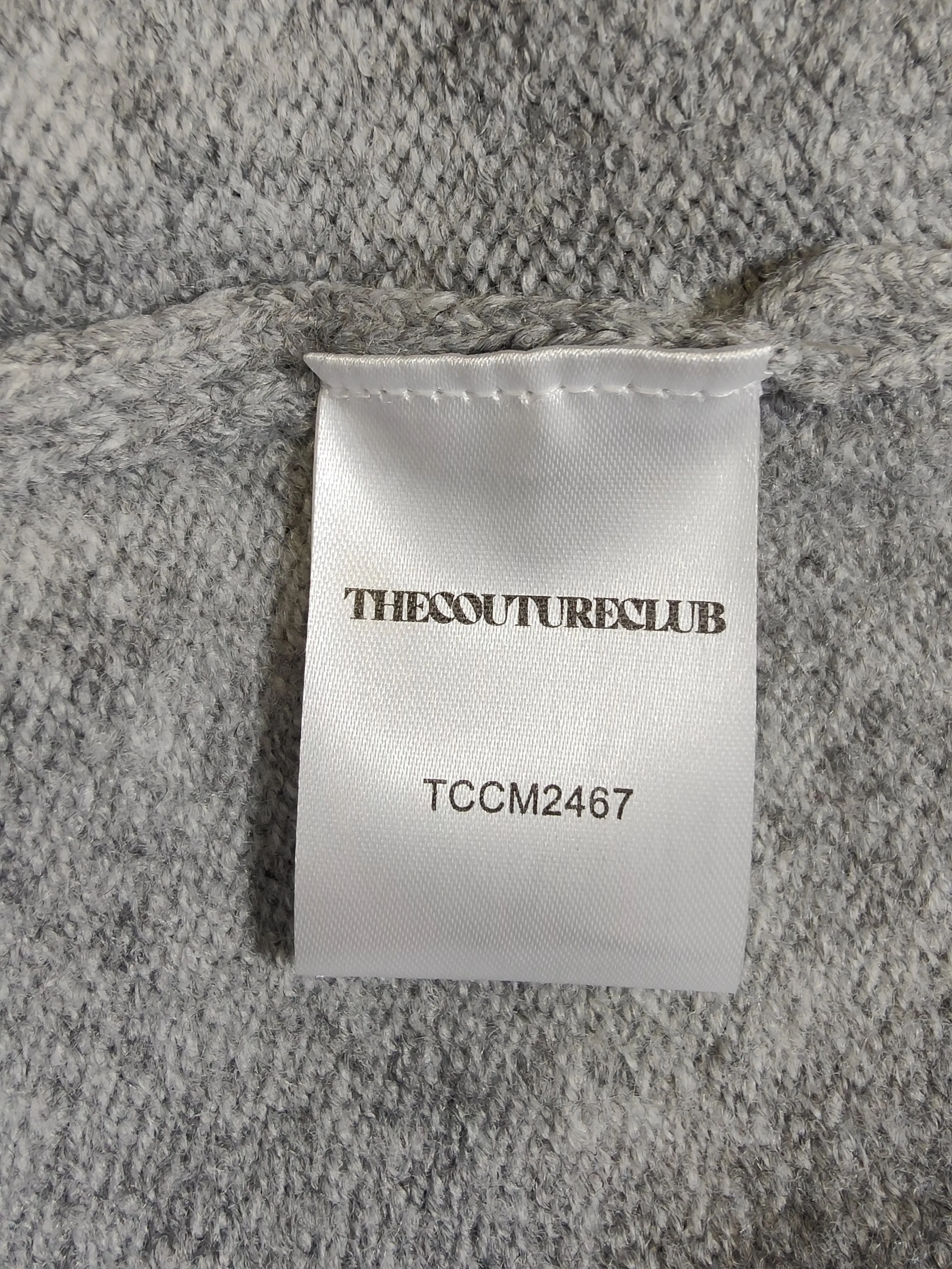 Fluffy Knit Emblem Crew Tracksuit Set Sweatshirt and Joggers