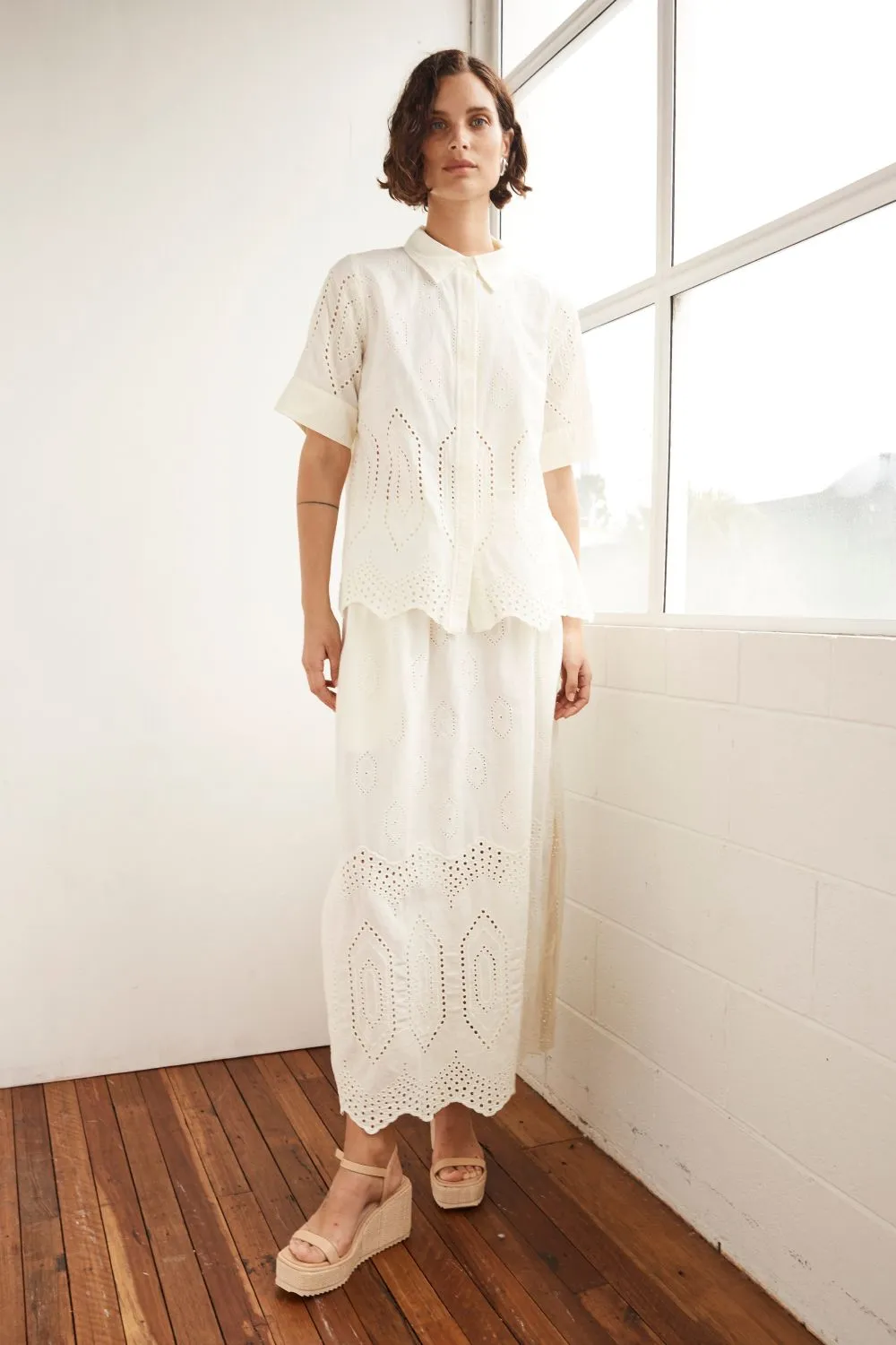 fond skirt - cream broderie