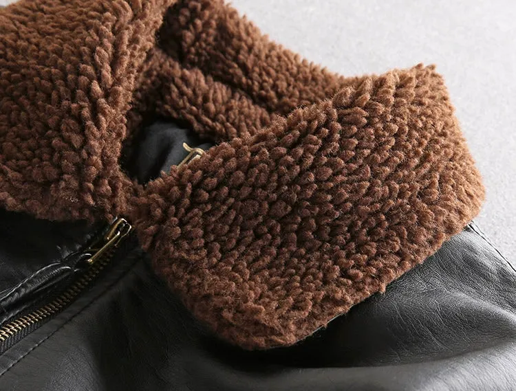 Fur Collar Leather Jacket