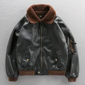 Fur Collar Leather Jacket