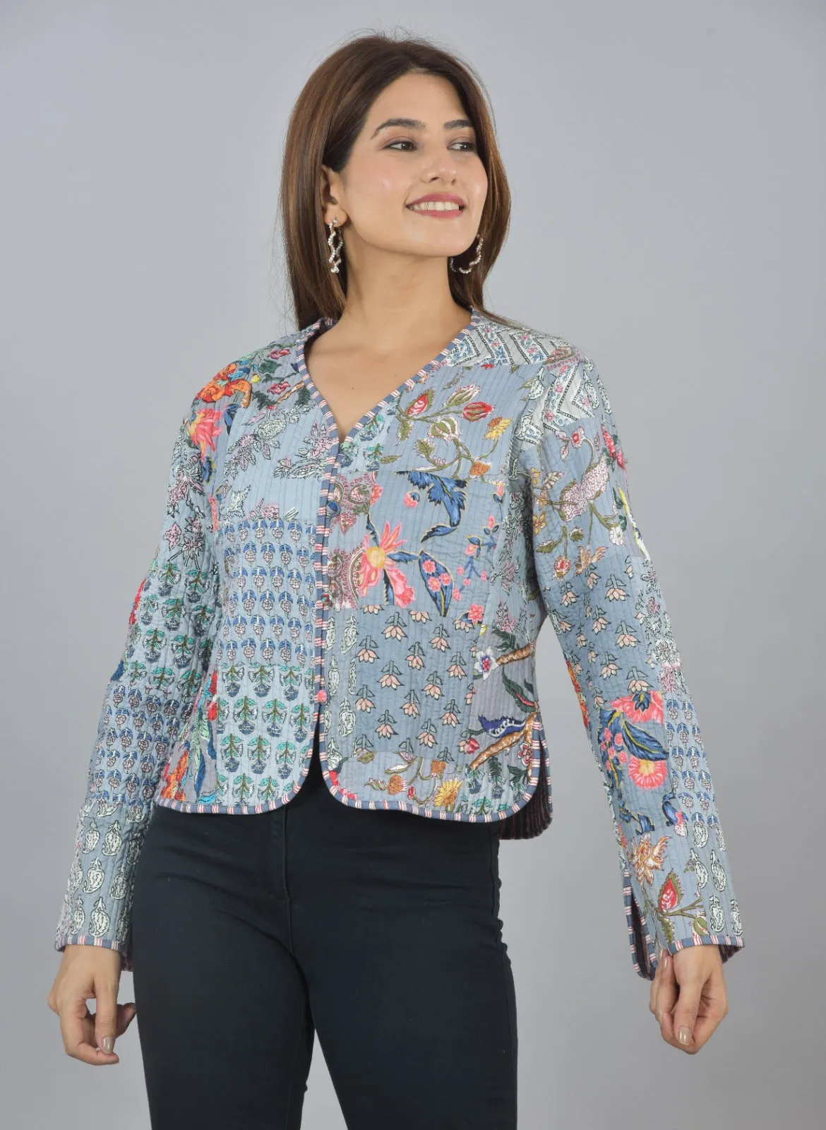Grey Reversible Quilted Jacket