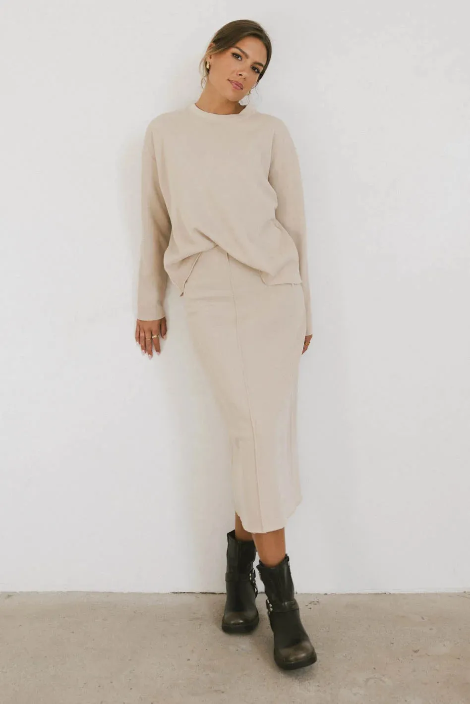 Harden Sweater Top in Taupe - FINAL SALE