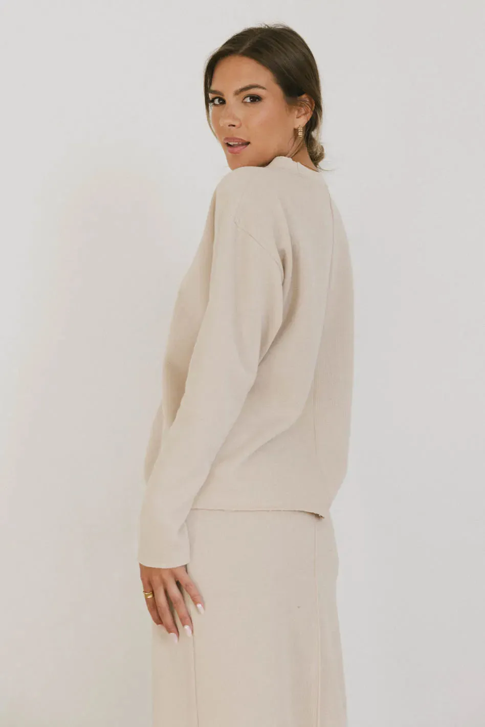 Harden Sweater Top in Taupe - FINAL SALE