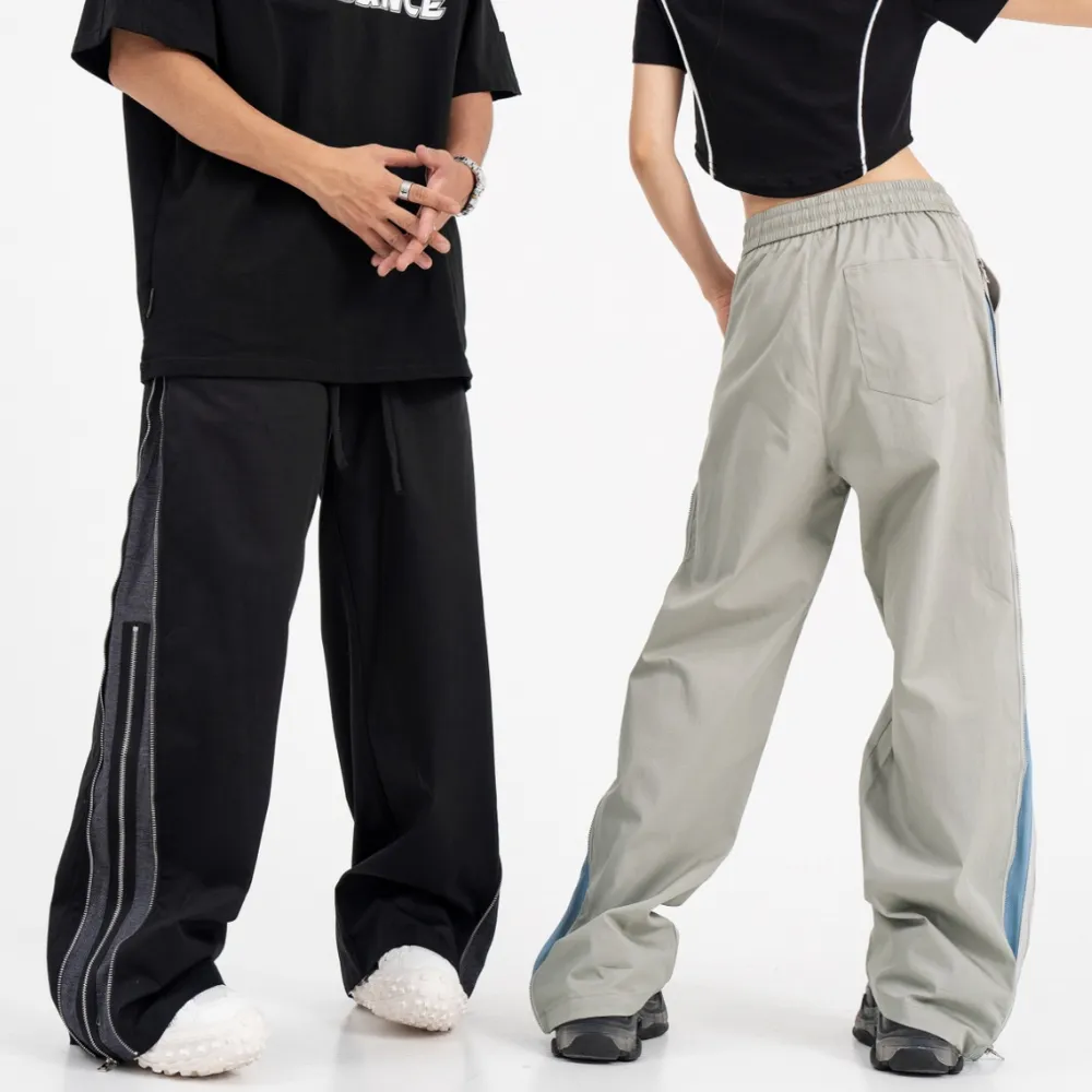 High Street Double Zip Loose Sweatpants