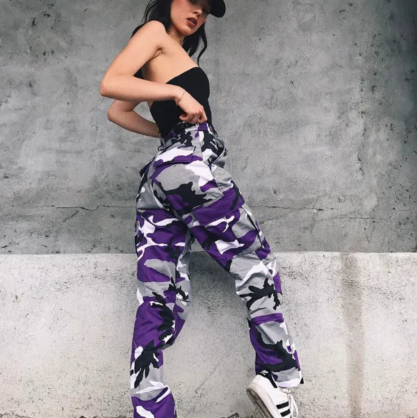 High Waist Camouflage Plus Size Elastic Ankle Pants