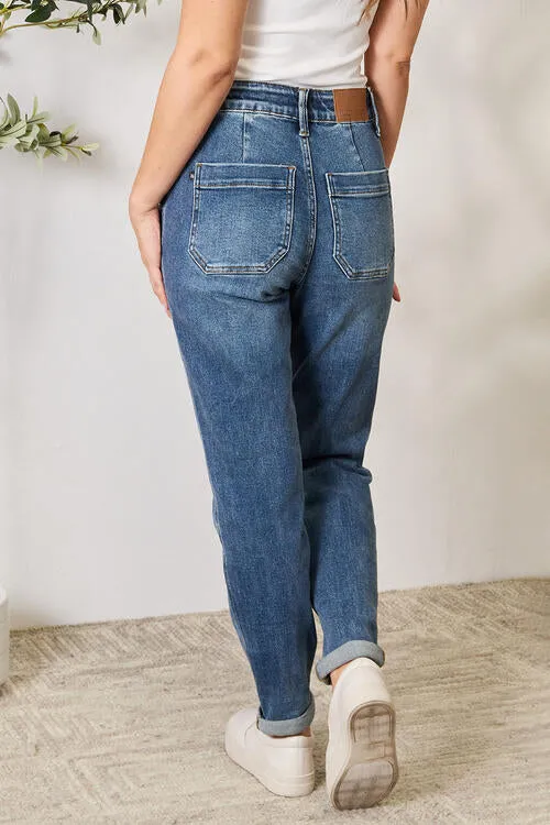 High Waist Drawstring Denim Pants