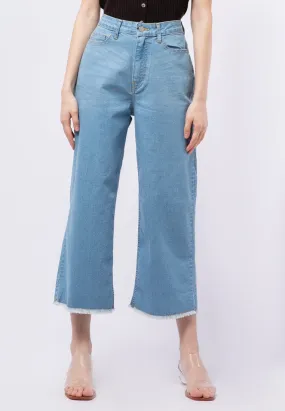 High Waist Straight Denim Pants