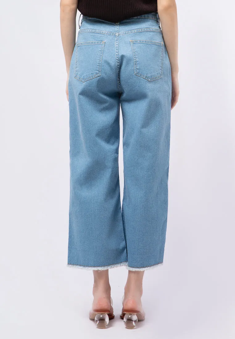 High Waist Straight Denim Pants