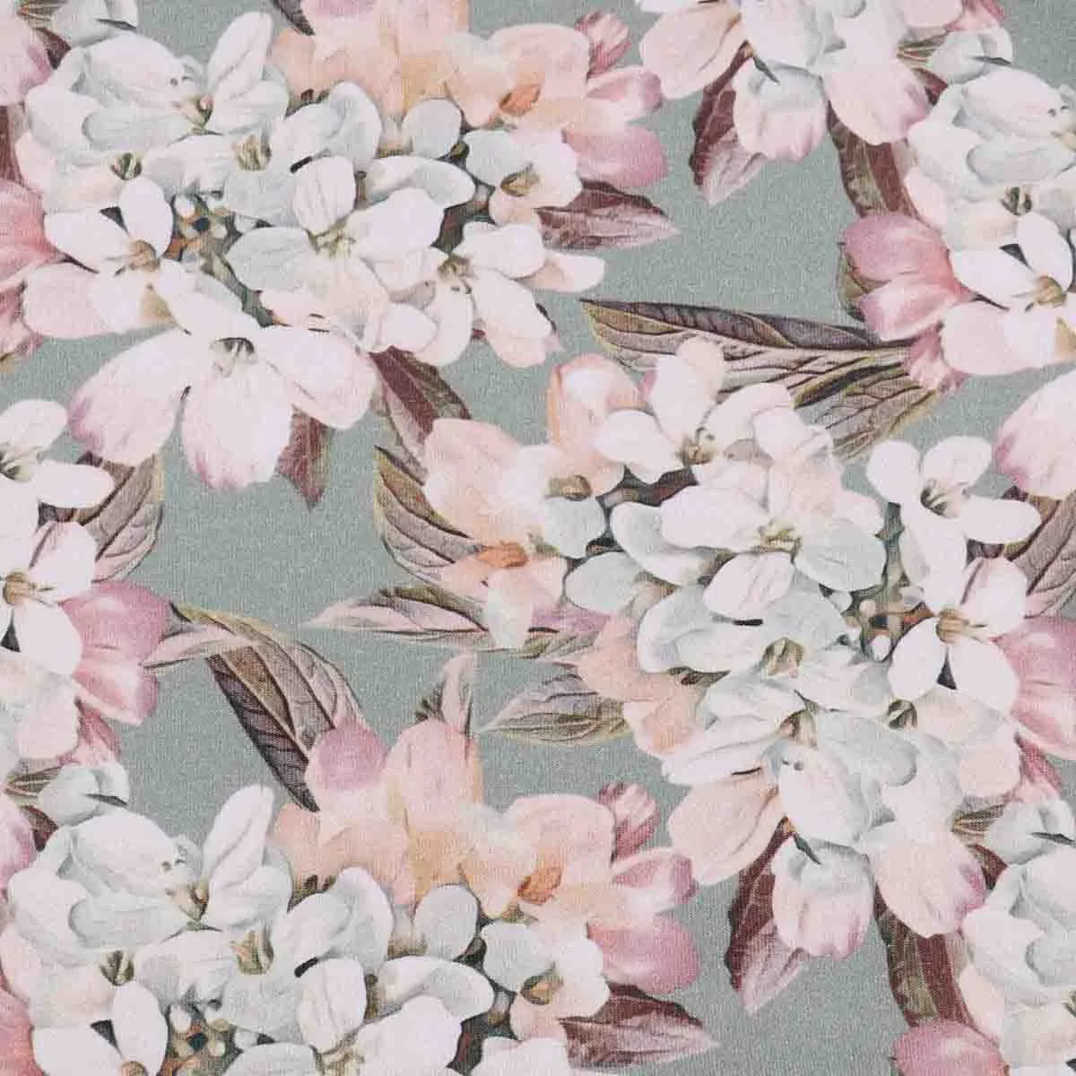 Hydrangeas print long sleeve dress