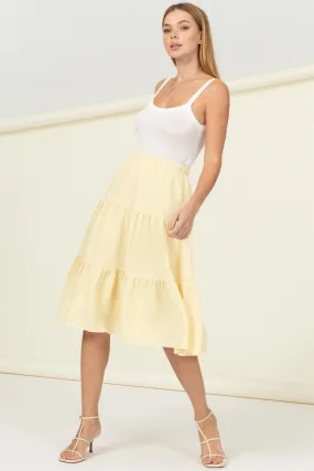 HYFVE Call It a Day Tiered Midi Skirt
