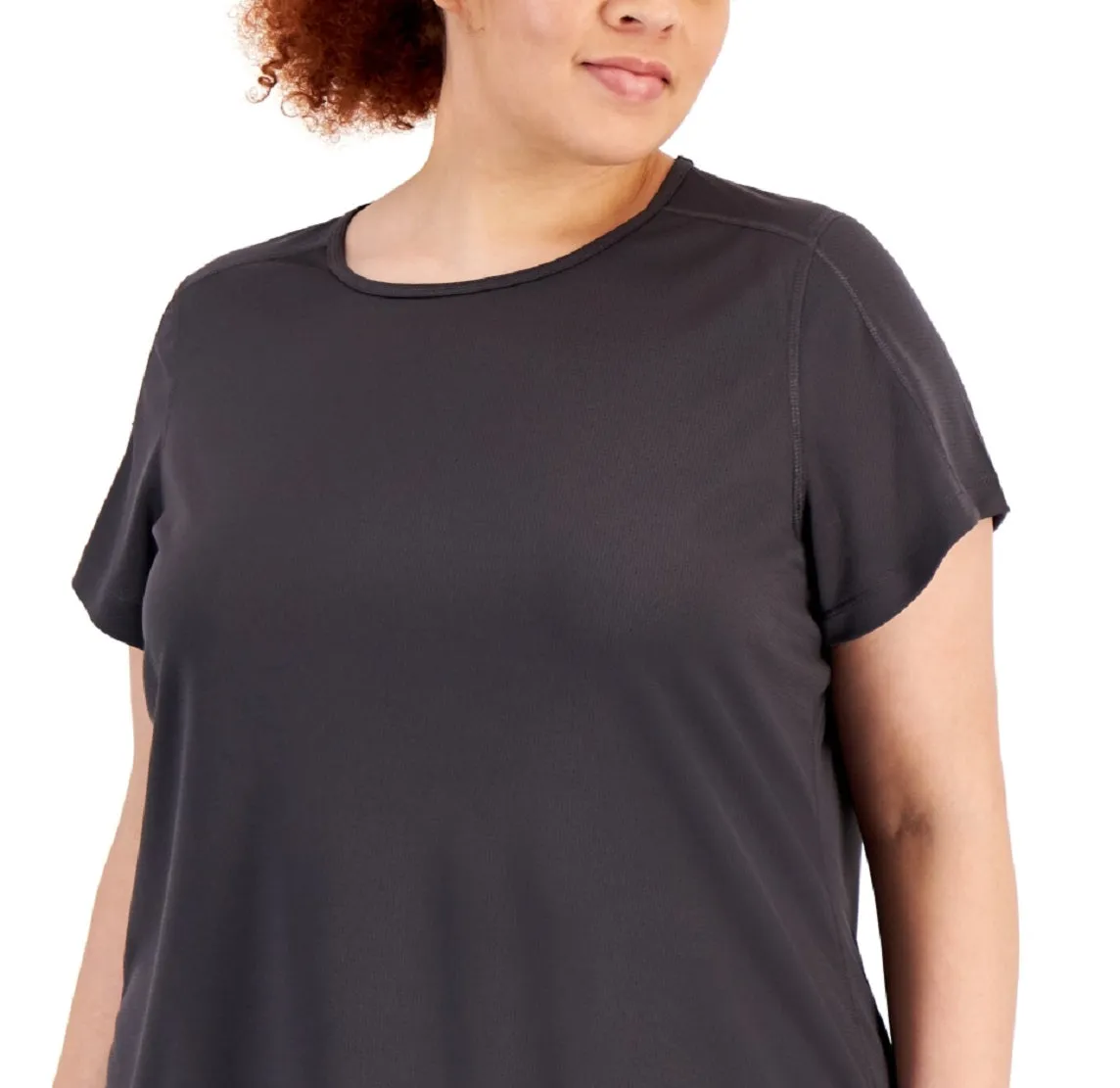 ID Ideology Women's Birdseye Mesh T Shirt Gray Size 3X