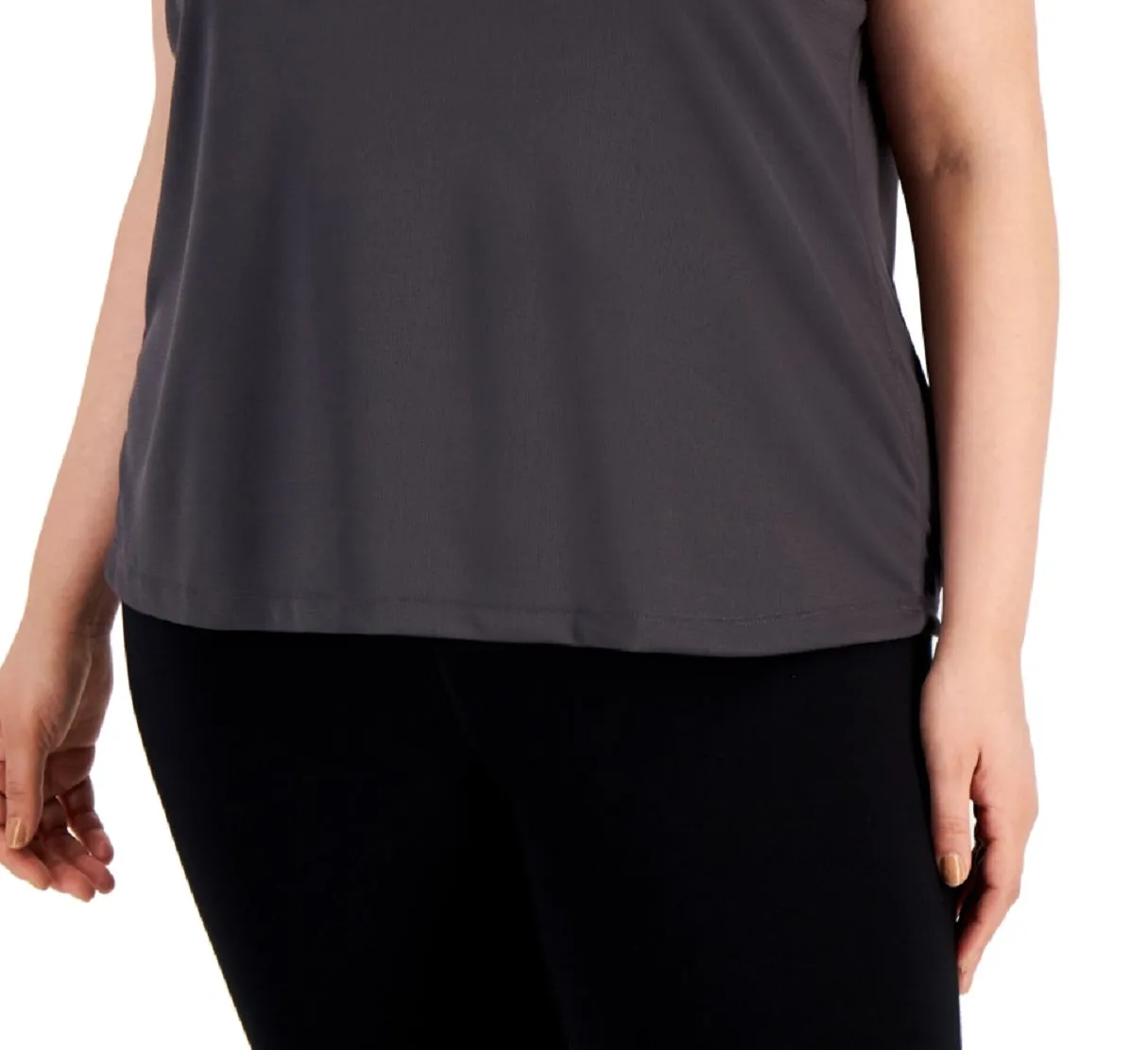 ID Ideology Women's Birdseye Mesh T Shirt Gray Size 3X