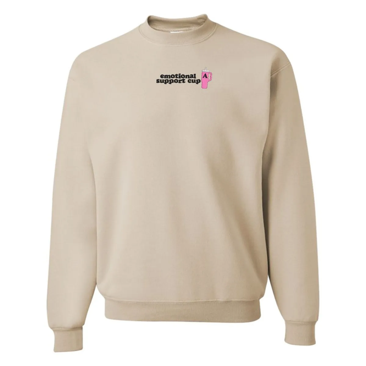 Initial 'Emotional Support Cup' Crewneck Sweatshirt