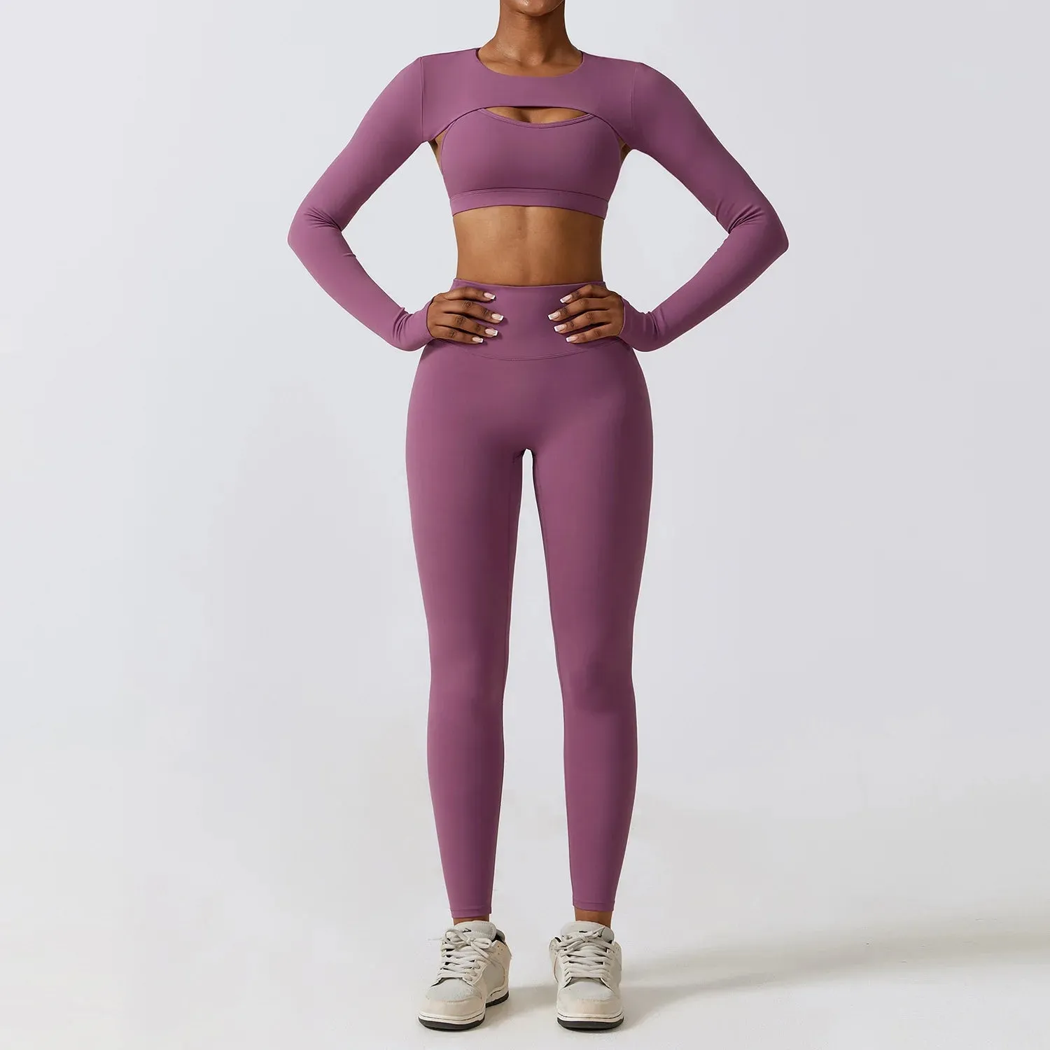 Kyveli - 3 Piece Long Sleeve Activewear Set