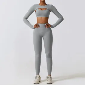 Kyveli - 3 Piece Long Sleeve Activewear Set