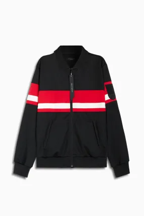 LA track jacket / black   red   ivory