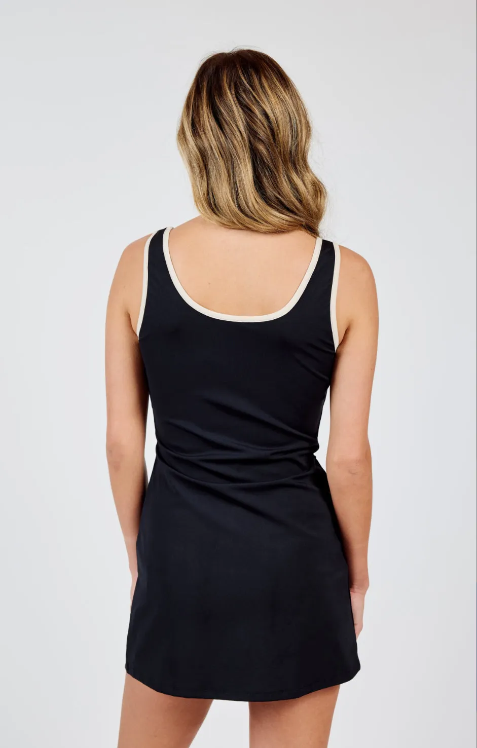 laney contrast tennis romper