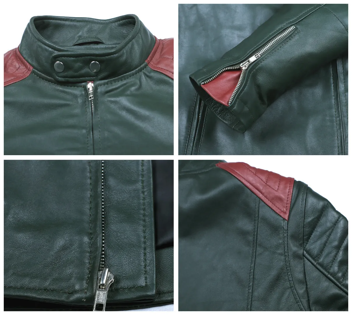 Leather Jackets Hub Mens Genuine Lambskin Leather Jacket (Black, Racer Jacket) - 1501005