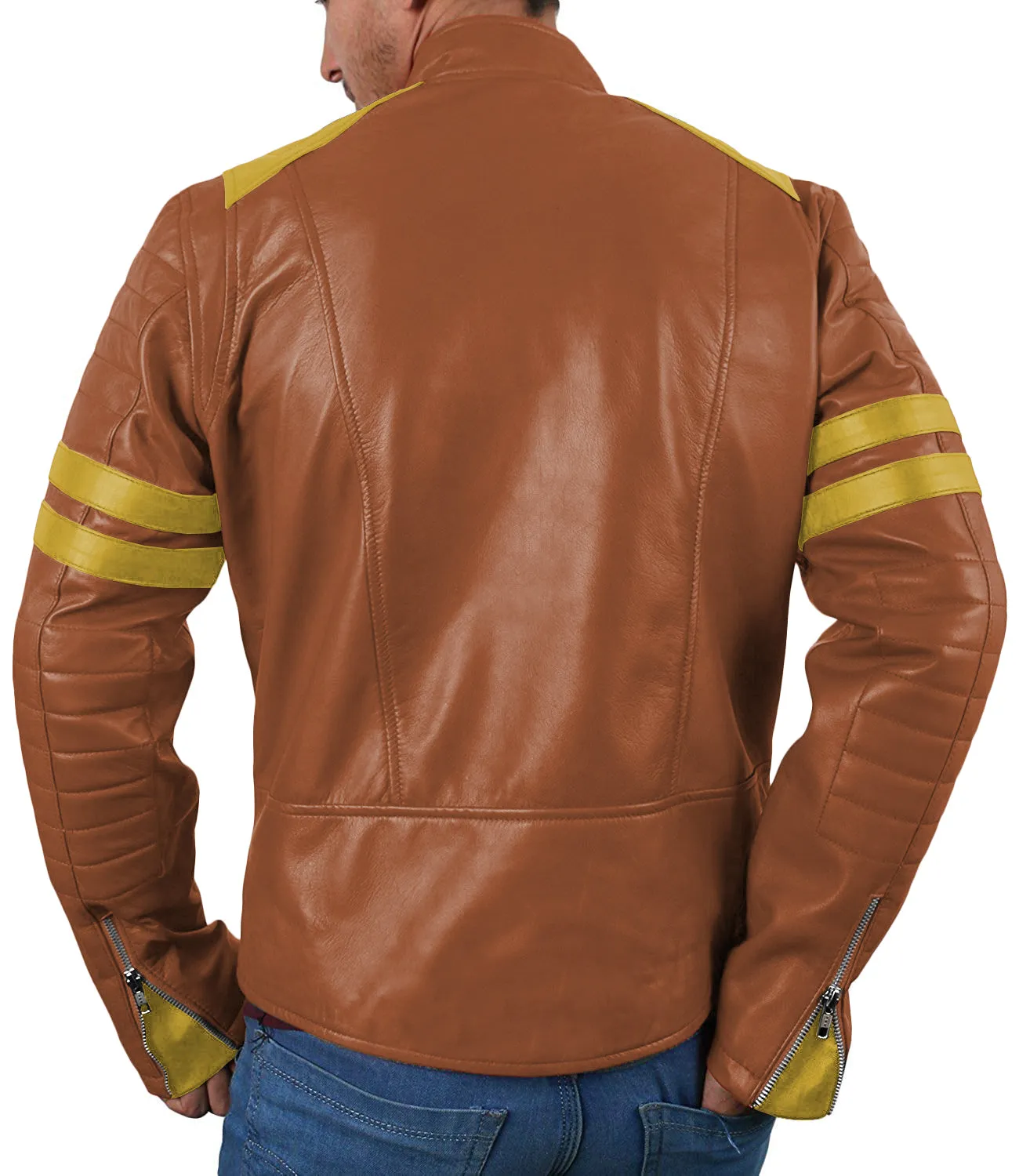 Leather Jackets Hub Mens Genuine Lambskin Leather Jacket (Black, Racer Jacket) - 1501005