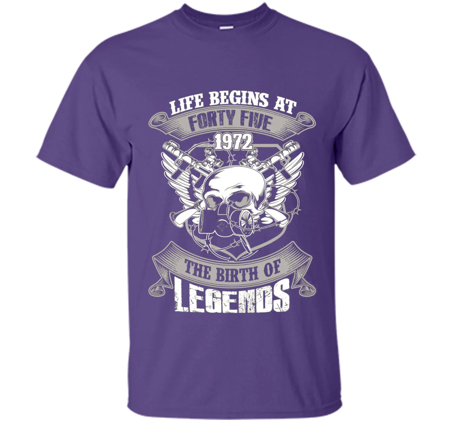 Life Begins At Forty-Five 1972 Birth Of Legends T-shirt cool shirt