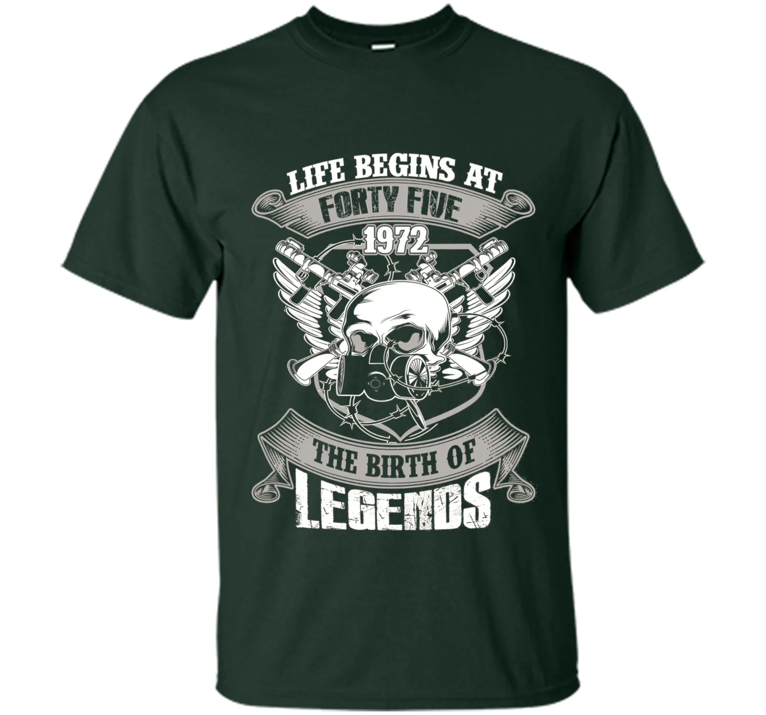 Life Begins At Forty-Five 1972 Birth Of Legends T-shirt cool shirt