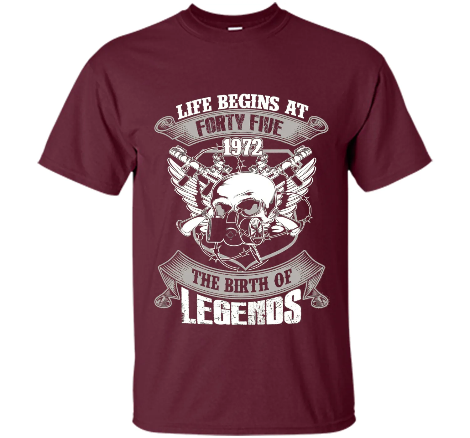 Life Begins At Forty-Five 1972 Birth Of Legends T-shirt cool shirt