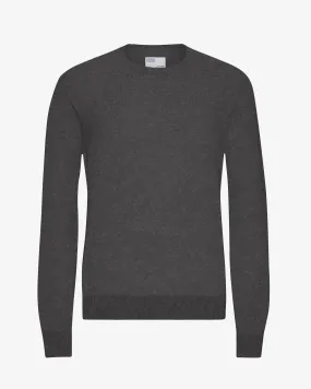 Light Merino Wool Crew - Lava Grey