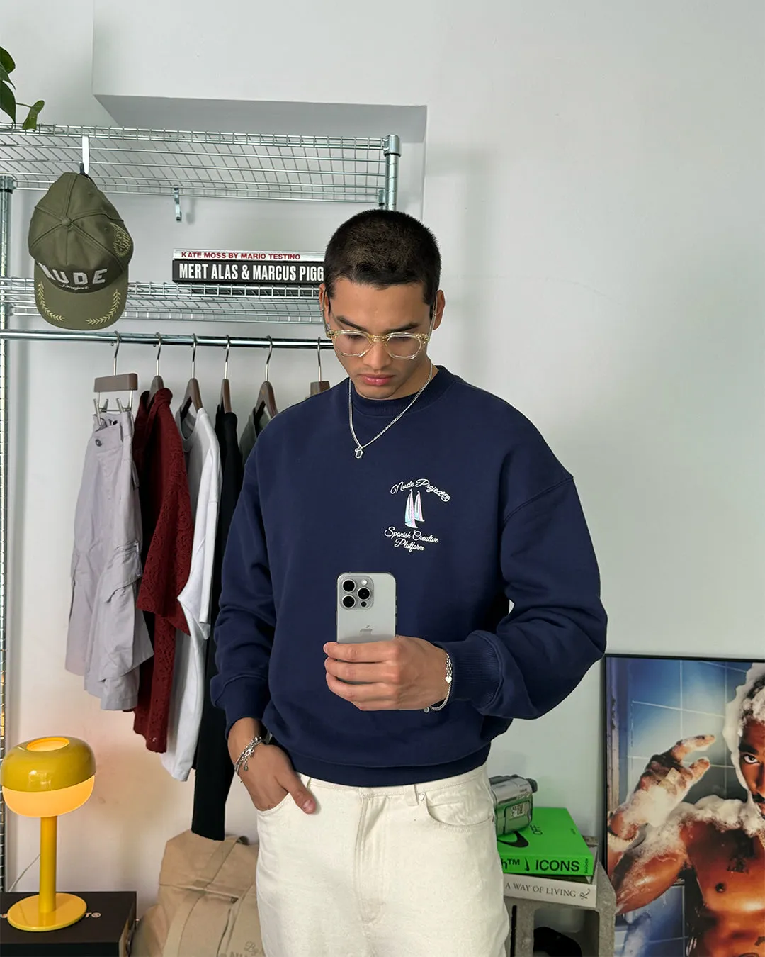 LIL BOAT CREWNECK NAVY