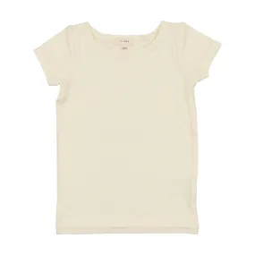 Lil Legs Bamboo Tee Short Sleeve- Cream