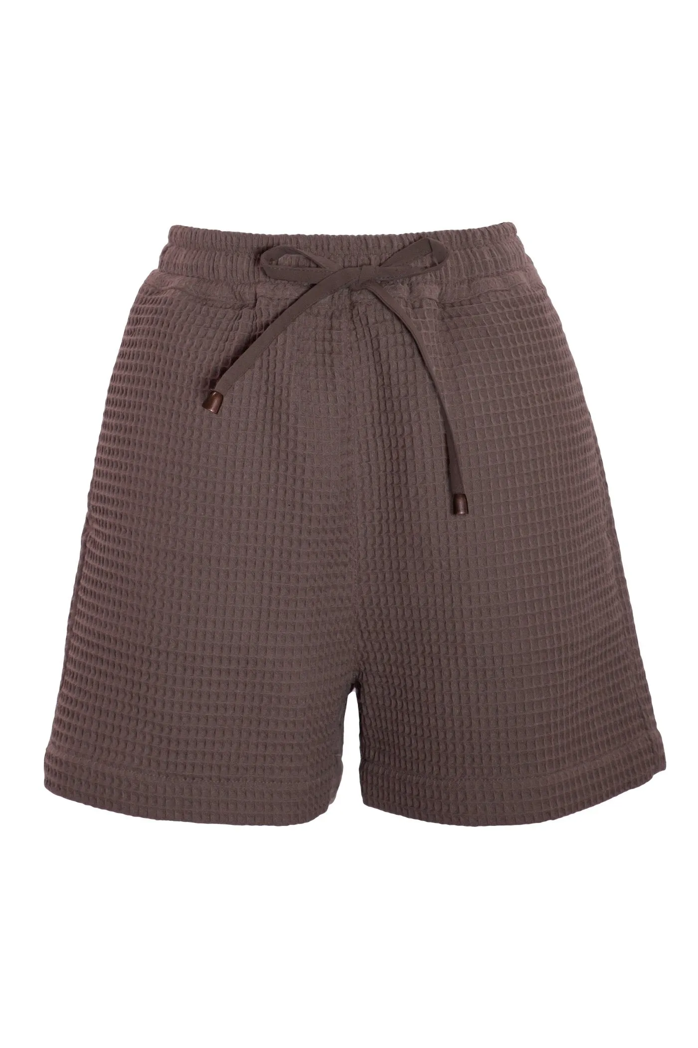 LIN High-Waist Shorts - Cocoa Waffle