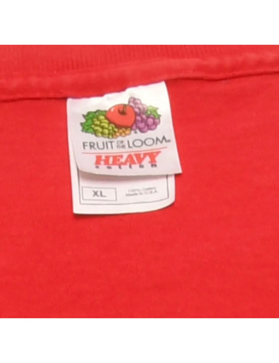 Lobos Basketball Red Fruit Of The Loom Sports T-shirt - XL