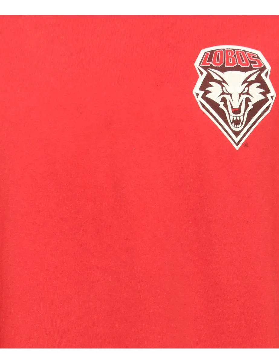 Lobos Basketball Red Fruit Of The Loom Sports T-shirt - XL
