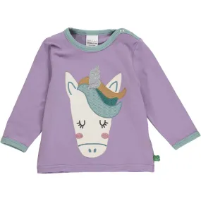 Long sleeve top- unicorn appliqué