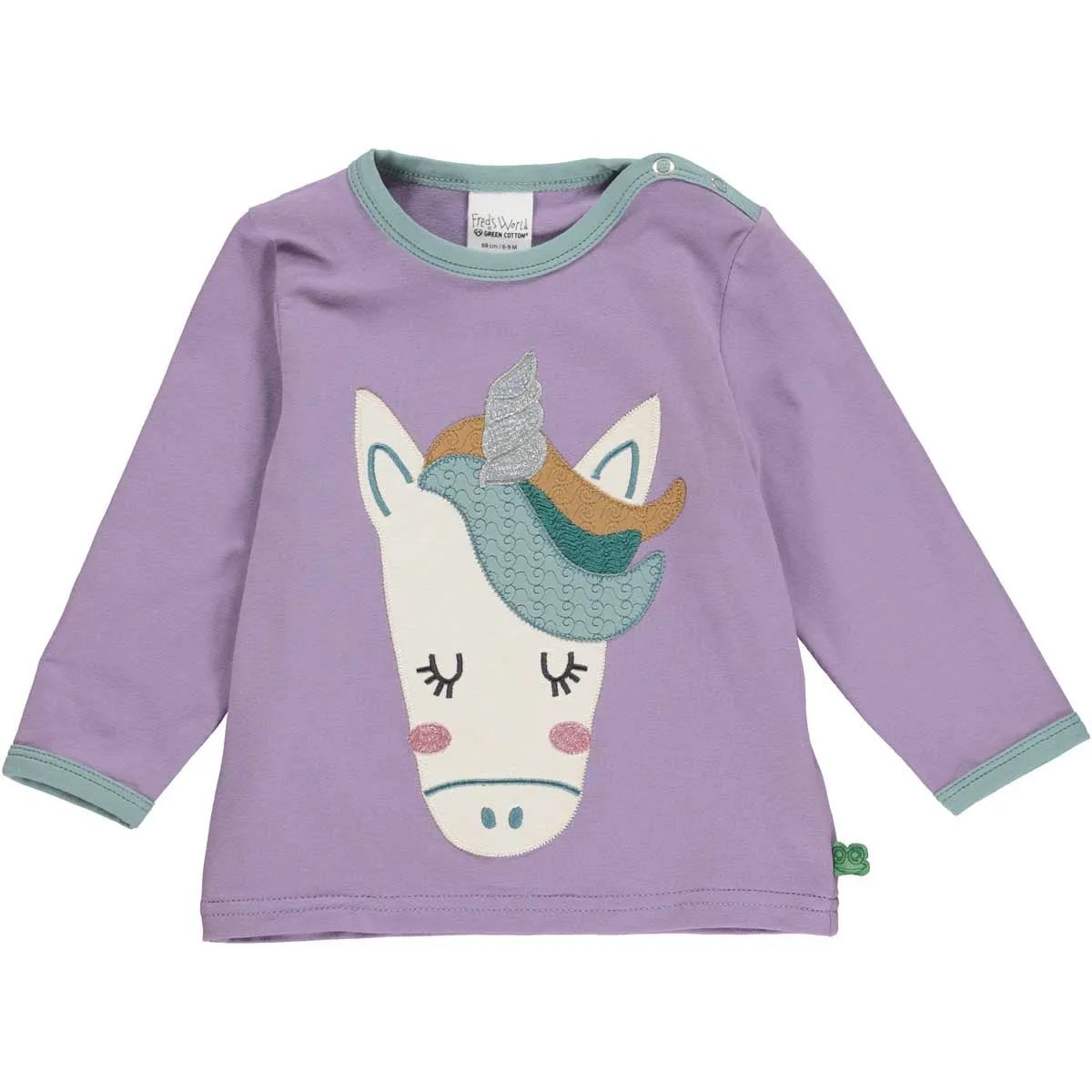 Long sleeve top- unicorn appliqué